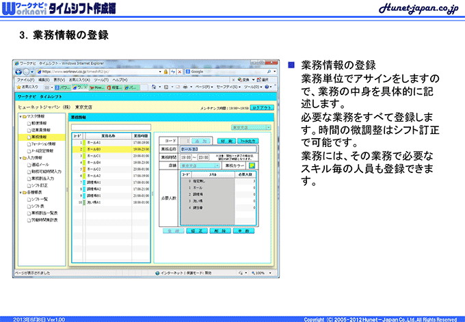 業務情報の登録