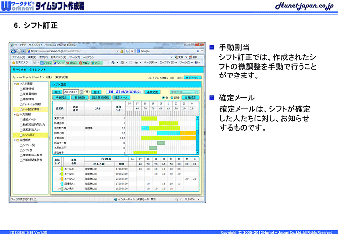 シフト訂正